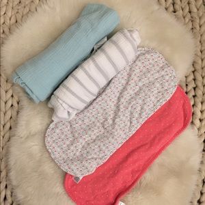 Lot of Swaddles and Burp Cloths